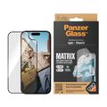 iPhone 15 PanzerGlass Matrix D3O UWF skærmbeskytter m. AlignerKit - Sort kant