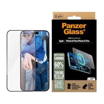 iPhone 15 Plus/16 Plus PanzerGlass Gaming Ultra-Wide Fit EasyAligner Skærmbeskyttelse Hærdet Glas - 9H - Sort kant