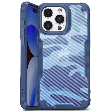 iPhone 15 Plus Anti-Shock Hybrid Cover - Camouflage - Blå