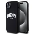 iPhone 15 Plus DKNY Liquid Silicone Arch Logo Cover - MagSafe-kompatibel - Sort
