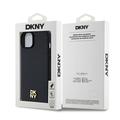 iPhone 15 Plus DKNY Repeat Pattern Stack Logo Cover - MagSafe-kompatibel - Sort