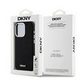 iPhone 15 Pro DKNY Flydende Silikone Metal Logo Cover - Magsafe-kompatibel - Sort