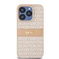 iPhone 15 Pro DKNY Repeat Pattern Tonal Stripe Cover - Pink