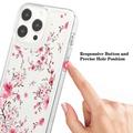 iPhone 15 Pro Fashion TPU Cover - lyserøde blomster