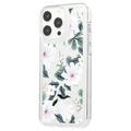 iPhone 15 Pro Fashion TPU Cover - hvide blomster