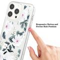 iPhone 15 Pro Fashion TPU Cover - hvide blomster