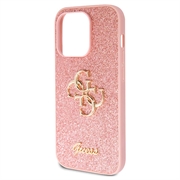 iPhone 15 Pro Guess Fixed Glitter 4G Metal Logo Cover
