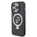 iPhone 15 Pro Karl Lagerfeld Ringstand Karl & Choupette Mag Case - Sort