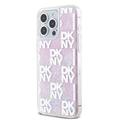 iPhone 15 Pro Max DKNY Liquid Glitter Checkered Pattern Cover - Pink