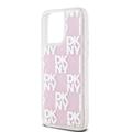 iPhone 15 Pro Max DKNY Liquid Glitter Checkered Pattern Cover - Pink