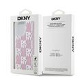 iPhone 15 Pro Max DKNY Liquid Glitter Checkered Pattern Cover - Pink