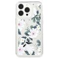 iPhone 15 Pro Max Fashion TPU Cover - hvide blomster