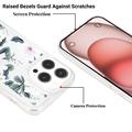 iPhone 15 Pro Max Fashion TPU Cover - hvide blomster