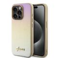 iPhone 15 Pro Max Guess Iridescent Metal Script Hybrid Cover