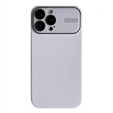 iPhone 15 Pro Max Flydende Silikoneetui med Linseglasbeskyttelse - Hvid