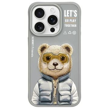 iPhone 15 Pro Max Nimmy Friends Cool&Cute 2.0 bjørne cover- grå