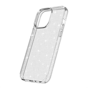 iPhone 15 Pro Max Stylish Glitter Series Hybrid Cover - Hvid