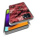 iPhone 15 Pro Max Stilfuld Ultra-Slim TPU Cover - Røde Blomster