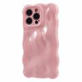 iPhone 15 Pro Max TPU-etui med bølget kant og slikbobler - pink