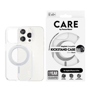 iPhone 15 Pro PanzerGlass Care Kickstand Cover - MagSafe-kompatibel - Sølv