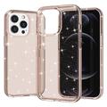 iPhone 15 Pro Stylish Glitter Series Hybrid Cover - Guld