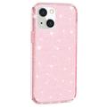 iPhone 15 Stylish Glitter Series Hybrid Cover - Pink