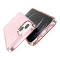 iPhone 15 Stylish Glitter Series Hybrid Cover - Pink