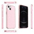 iPhone 15 Stylish Glitter Series Hybrid Cover - Pink