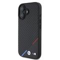 iPhone 16 BMW M Carbon Tricolor Line Cover - MagSafe-kompatibel - Sort