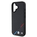 iPhone 16 BMW M Carbon Tricolor Line Cover - MagSafe-kompatibel - Sort