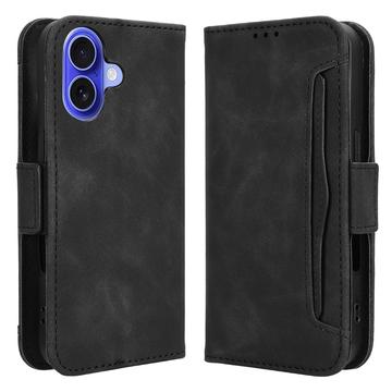 iPhone 16 Kortholder Pung Etui - Sort