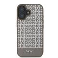 iPhone 16 DKNY Repeat Pattern Bottom Stripe Cover - MagSafe-kompatibel