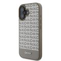 iPhone 16 DKNY Repeat Pattern Bottom Stripe Cover - MagSafe-kompatibel