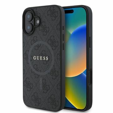 iPhone 16 Guess 4G farvet ringcover - MagSafe-kompatibel - Sort