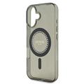 iPhone 16 Guess IML Rhinestones Ring Cover - MagSafe-kompatibel - Sort