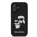 iPhone 16 Karl Lagerfeld 3D Rubber Karl & Choupette NFT Cover - sort