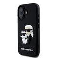 iPhone 16 Karl Lagerfeld 3D Rubber Karl & Choupette NFT Cover - sort