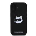 iPhone 16 Karl Lagerfeld Choupette Head MagSafe cover i flydende silikone - Sort