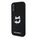 iPhone 16 Karl Lagerfeld Choupette Head MagSafe cover i flydende silikone - Sort