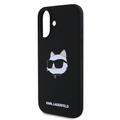 iPhone 16 Karl Lagerfeld Choupette Head MagSafe cover i flydende silikone - Sort