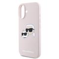 iPhone 16 Karl Lagerfeld Double Heads MagSafe cover i flydende silikone - Pink