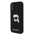 iPhone 16 Karl Lagerfeld Karl Head MagSafe cover i flydende silikone - Sort