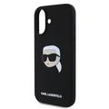 iPhone 16 Karl Lagerfeld Karl Head MagSafe cover i flydende silikone - Sort