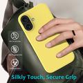 iPhone 16 Liquid Silikone Cover med Strop - Gul