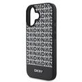 iPhone 16 Plus DKNY Repeat Pattern Bottom Stripe Cover - MagSafe-kompatibel - Sort