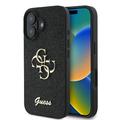 iPhone 16 Plus Guess Fixed Glitter 4G Metal Logo Cover - Sort