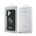 iPhone 16 Plus Guess Fixed Glitter 4G Metal Logo Cover - Sort