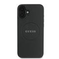 iPhone 16 Plus Guess Grained Classic Logo Hybrid Cover - MagSafe-kompatibel - Sort