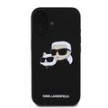 iPhone 16 Plus Karl Lagerfeld Double Heads MagSafe cover i flydende silikone - Sort