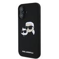 iPhone 16 Plus Karl Lagerfeld Double Heads MagSafe cover i flydende silikone - Sort